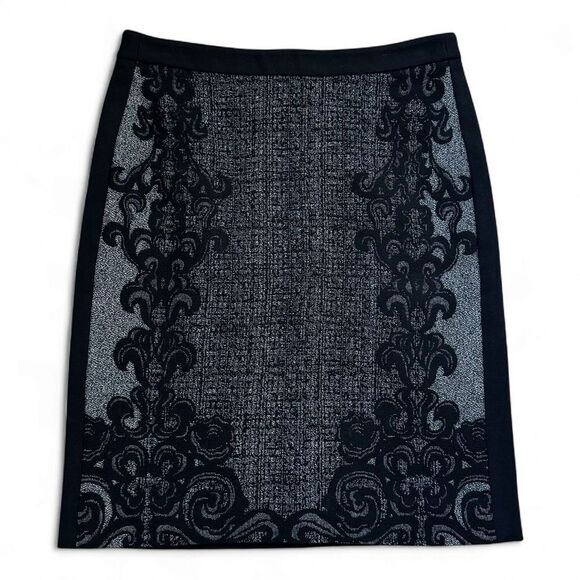 Diane Von Furstenberg Dresses & Skirts - Diane Von Furstenberg Wool Blend Black Floral Lace Pencil Skirt Size 8